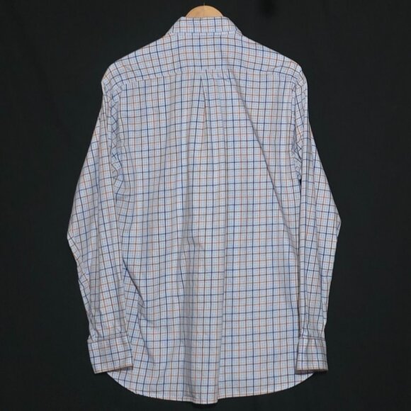 Gitman Bros. Made in USA LS BF Shirt - Blue Brown Orange Plaid - Sz L* - Picture 3 of 3